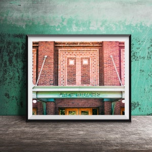 CAFE BRAUER - Chicago Photography Print - Unframed Wall Art Print - Lincoln Park, Chicago Restaurant Sign