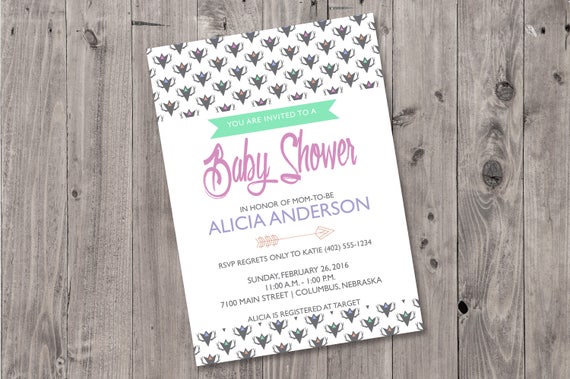 aztec baby shower invitation