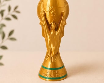 Soporte para latas con forma de trofeo de la Copa del Mundo / Soporte para bebidas de fútbol impreso en 3D, accesorio para el día del partido