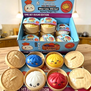 Surprise Bao Bun Fidget Toy met verborgen kleur en schattig lachend gezichtje