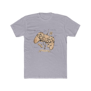 T-shirt anatomie gamecontroller, vintage T-shirt met wetenschappelijk diagram, cadeau retro gamer