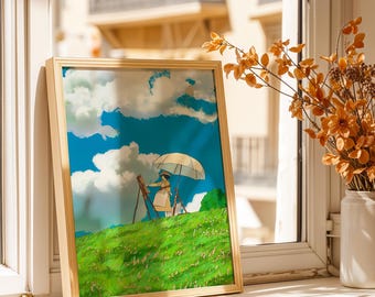 The Wind Rises Poster - Ghibli Painter Meadow Art Print, Dreamy Anime Wall Decor, Studio Ghibli Fan Gift Poster