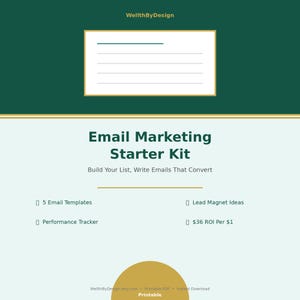 Email Marketing Starter Kit Printable PDF | Email Welcome Sequence Templates | Lead Magnet Ideas | List Building