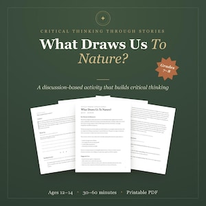 Homeschool Book Study for Critical Thinking, Language Arts Printable Literature Activity for 7th & 8th Grade, Middle School ELA Curriculum