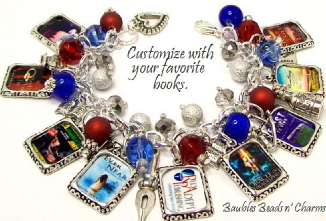 Your Favorite Books Charm Bracelet Personalized Book Charm Etsy
