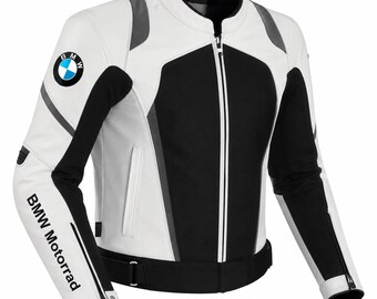 Chaqueta de cuero para motociclistas BMW Motorrad: Chaqueta protectora CE para motoristas con protección antirrobo.