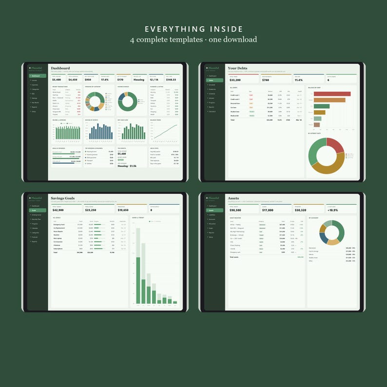 The Money Reset Kit | Budget, Debt Payoff, Savings and Net Worth Spreadsheet Bundle | Google Sheets and Excel | 4 Finance Templates image 10