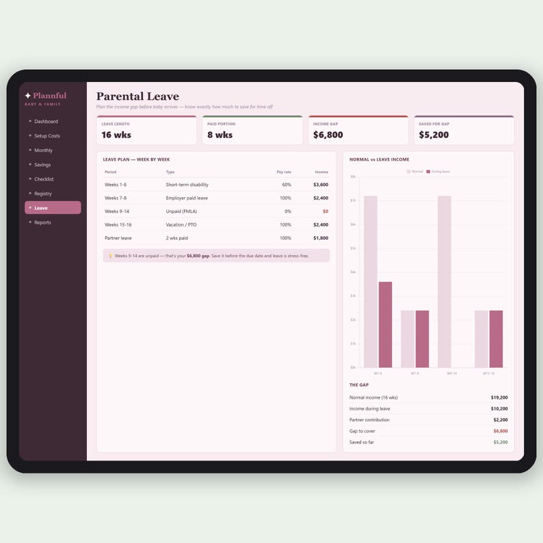 Baby Planer und Checkliste für neue Eltern | Baby-Einkaufsliste und Register Haushalt | Excel & Google Sheets Bild 7