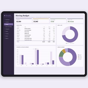 Lista de verificación para la mudanza y hoja de cálculo para organizar el nuevo hogar / Presupuesto de mudanza, planificador de embalaje y montaje / Excel y Google Sheets imagen 3