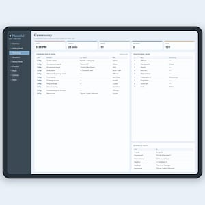 Tijdlijnsjabloon trouwdag, uur per uur trouwschema en schema voor Google Spreadsheets en Excel, bewerkbare checklist 'Dag van de dag' afbeelding 4