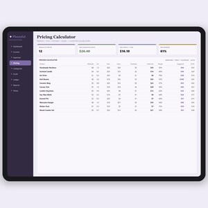 Small Business Bookkeeping and Pricing Calculator | Etsy Seller Profit Tracker | Handmade Product Pricing | Google Sheets and Excel image 4
