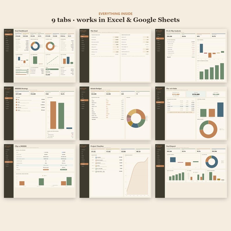 Fix and Flip Calculator + BRRRR Spreadsheet | House Flipping Deal Analyzer | 70% Rule, ROI and Profit Calculator | Excel & Google Sheets immagine 10