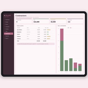 Home Renovation Budget Tracker Tabelle | Haus Remodel Planer | Kosten und Ausgaben Tracker für Bauprojekte | Excel & Google Sheets Bild 7