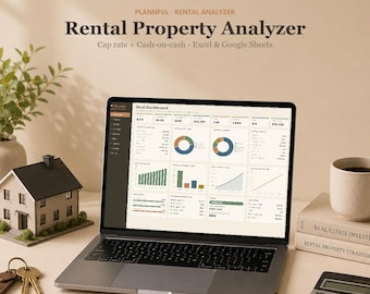 Rental Property Analyzer Spreadsheet | Real Estate Investment Calculator | Cap Rate and Cash Flow Deal Analyzer | Excel & Google Sheets