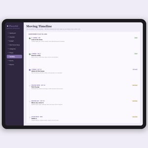 Lista de verificación para la mudanza y hoja de cálculo para organizar el nuevo hogar / Presupuesto de mudanza, planificador de embalaje y montaje / Excel y Google Sheets imagen 7
