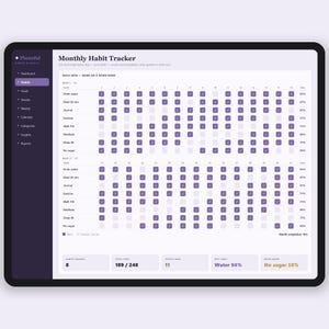 Habit Tracker Tabelle | tägliche Gewohnheit und Ziel-Tracker | Streifen-, Routine- und Tor-Planer | Excel & Google Sheets Bild 2