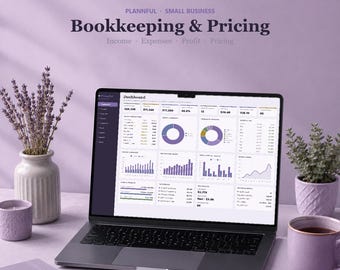 Small Business Bookkeeping and Pricing Calculator | Etsy Seller Profit Tracker | Handmade Product Pricing | Google Sheets and Excel