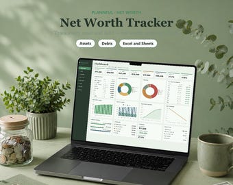 Net Worth Tracker | Assets and Liabilities Spreadsheet | FIRE Net Worth Calculator with Asset Mix | Excel & Google Sheets