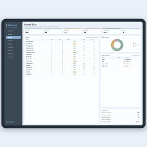 Ultieme bruiloftplannerbundel voor Google Spreadsheets en Excel, budget, gastenlijst, stoelindeling, tijdlijn en spreadsheetset checklist afbeelding 4