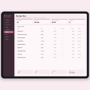 Planificador de comidas y lista de la compra en formato de hoja de cálculo / Planificador semanal de comidas y control del presupuesto de la compra / Excel y Google Sheets imagen 6