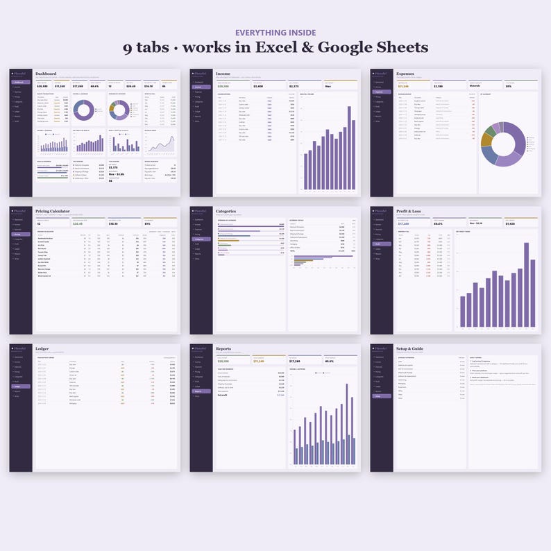Small Business Bookkeeping and Pricing Calculator | Etsy Seller Profit Tracker | Handmade Product Pricing | Google Sheets and Excel image 10