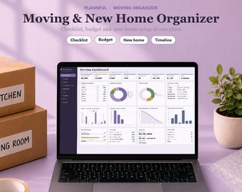 Moving Checklist and New Home Organizer Spreadsheet | Moving Budget, Packing and Setup Planner | Excel & Google Sheets