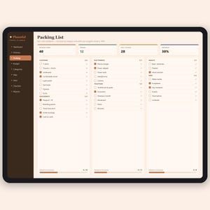 Planificador de viajes en formato hoja de cálculo / Itinerario de viaje, lista de equipaje y seguimiento del presupuesto de vacaciones / Planificador de vacaciones / Excel y Google Sheets imagen 3