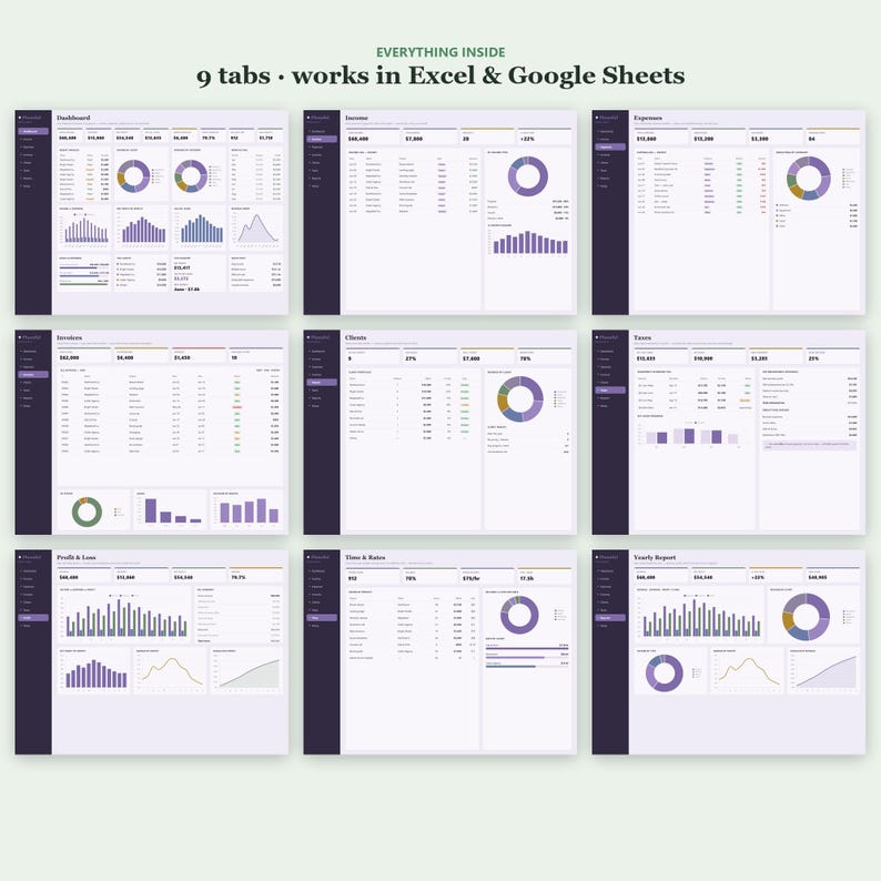 Strumento per il monitoraggio di entrate e uscite dei freelance / Contabilità per lavoratori autonomi (modello 1099) / Calcolatore trimestrale delle imposte (modello C) / Excel e Fogli Google immagine 10