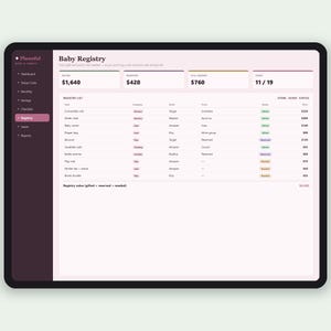 Baby Planer und Checkliste für neue Eltern | Baby-Einkaufsliste und Register Haushalt | Excel & Google Sheets Bild 6