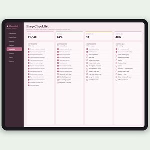 Baby Planer und Checkliste für neue Eltern | Baby-Einkaufsliste und Register Haushalt | Excel & Google Sheets Bild 5