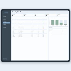 Ultieme bruiloftplannerbundel voor Google Spreadsheets en Excel, budget, gastenlijst, stoelindeling, tijdlijn en spreadsheetset checklist afbeelding 7