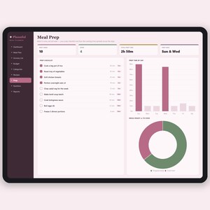 Planificador de comidas y lista de la compra en formato de hoja de cálculo / Planificador semanal de comidas y control del presupuesto de la compra / Excel y Google Sheets imagen 7