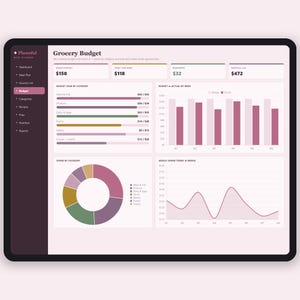 Planificador de comidas y lista de la compra en formato de hoja de cálculo / Planificador semanal de comidas y control del presupuesto de la compra / Excel y Google Sheets imagen 4