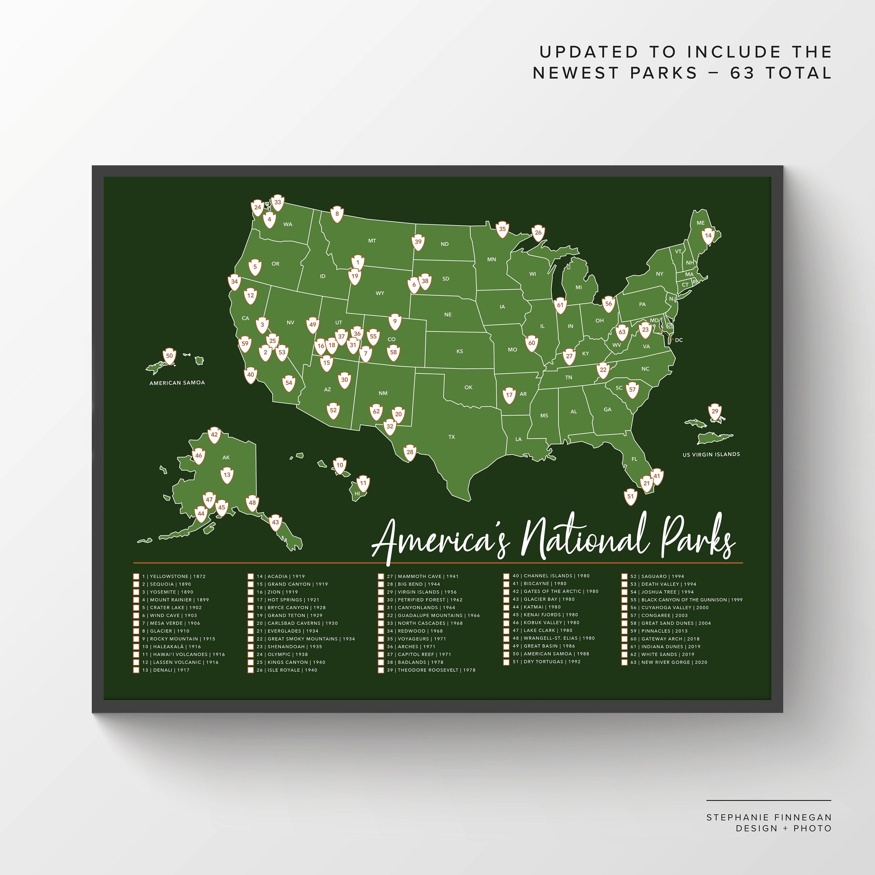 63 National Parks Map | Printable Map | US National Parks | National
