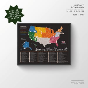 Karte der Nationalmonumente | Druckbare Karte | US National Monuments | Nationalparks Pass | Nationalpark-Service | Landkarte