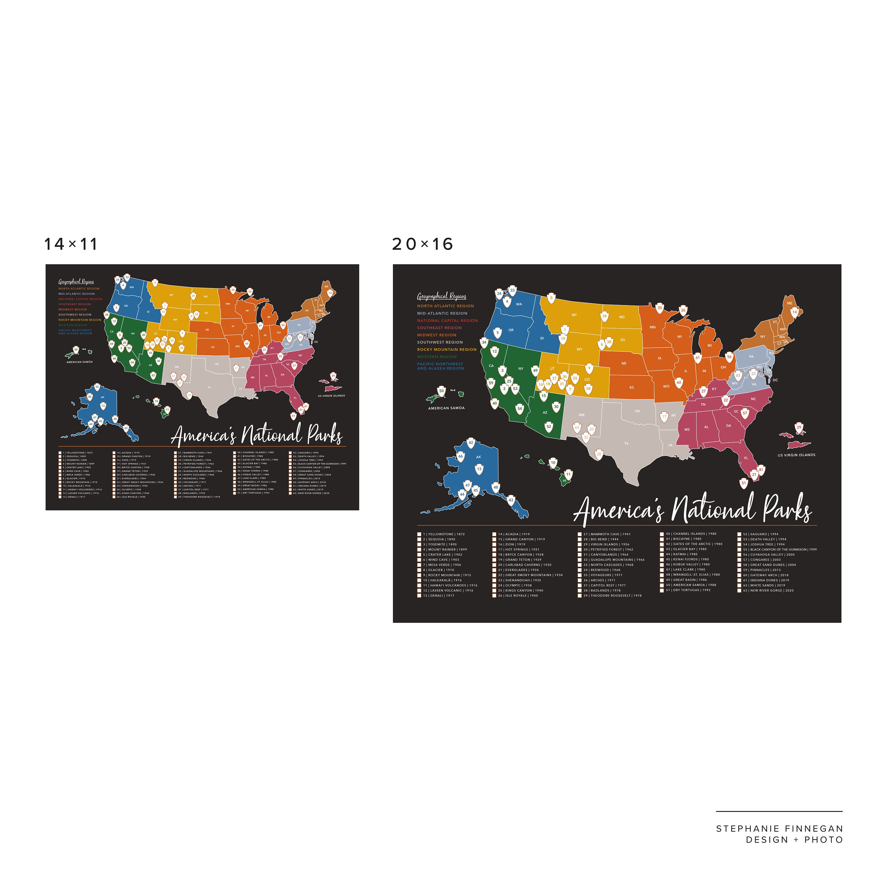 63 National Parks Map Printable Map US National Parks National