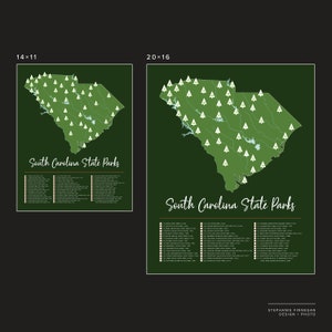 SC State Parks Map Printable Map South Carolina Parks South Carolina SC State Parks Print Travel Map Adventure Map Parks Map zdjęcie 4