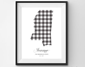 Afdrukbare Mississippi | Afdrukbare kunst | Boerenbont | MS-afdruk | Mississippi Art | Mississippi | State Art afdrukbare | Staatsposter | Muurkunst