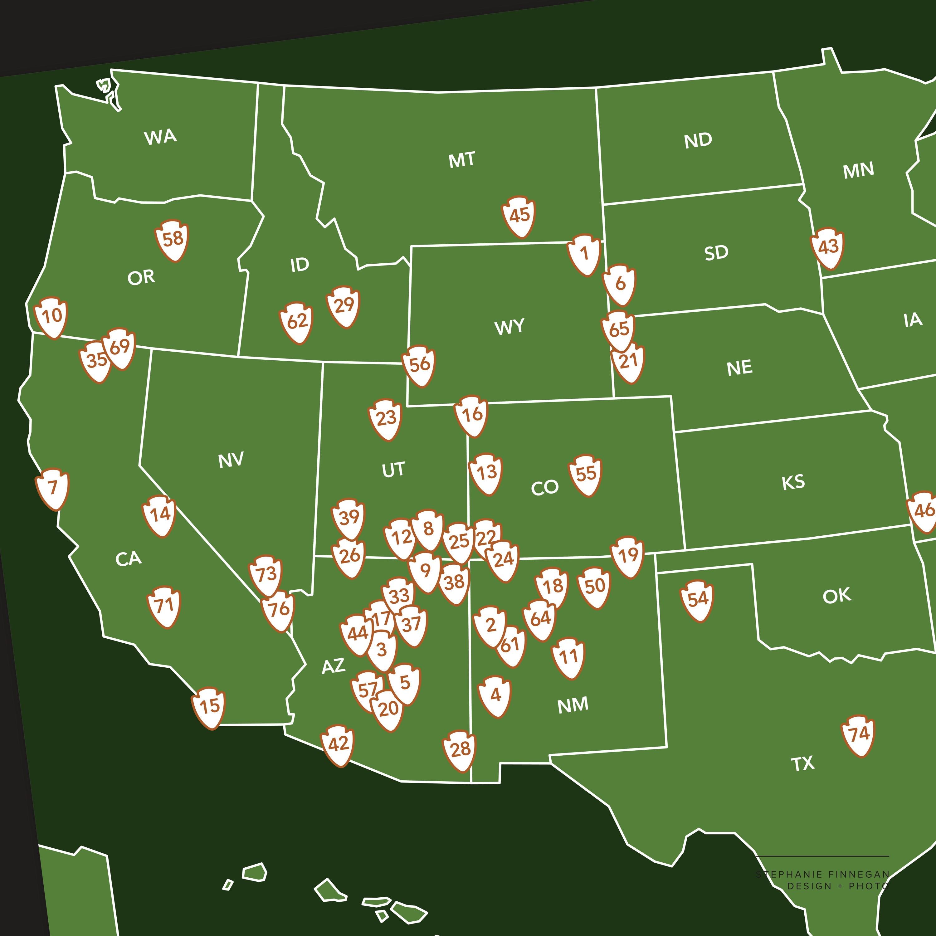 National Monuments Map | Printable Map | US National Monuments ...