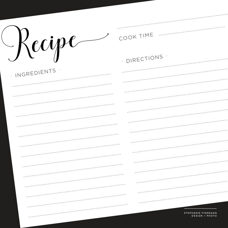 4x6 Recipe Card Printable Recipe Printable Card Recipe Printable Recipe Cards Recipe Template Instant Download image 5