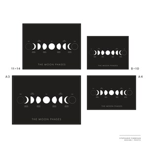 Moon Phases Print | Printable Poster | Lunar Phases | Moon | Space Art ...
