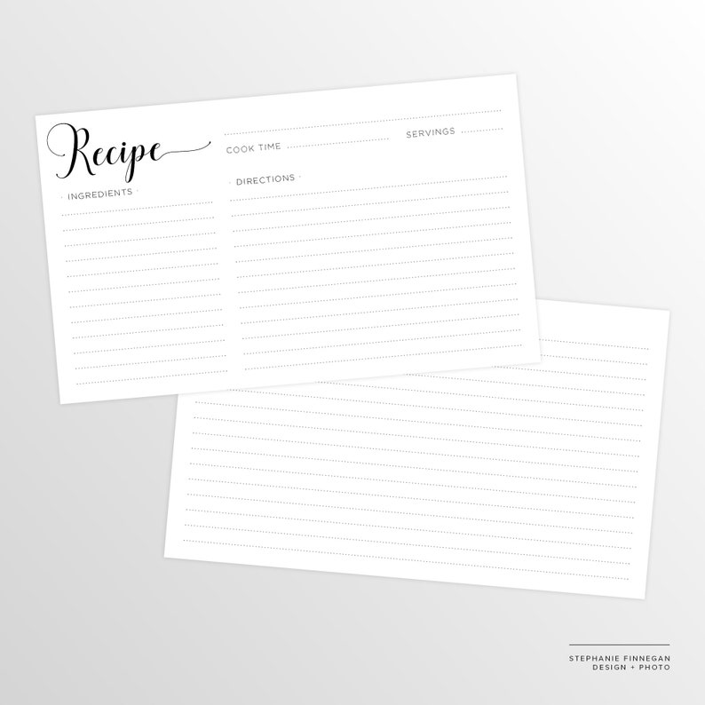 3x5 Recipe Card Printable Recipe Printable Card Recipe Printable Recipe Cards Recipe Template Instant Download image 4