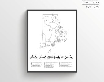 RI State Parks Map | Printable Map | Coloring Parks Map | Rhode Island Parks | RI State Parks Print | Travel Map | Adventure Map