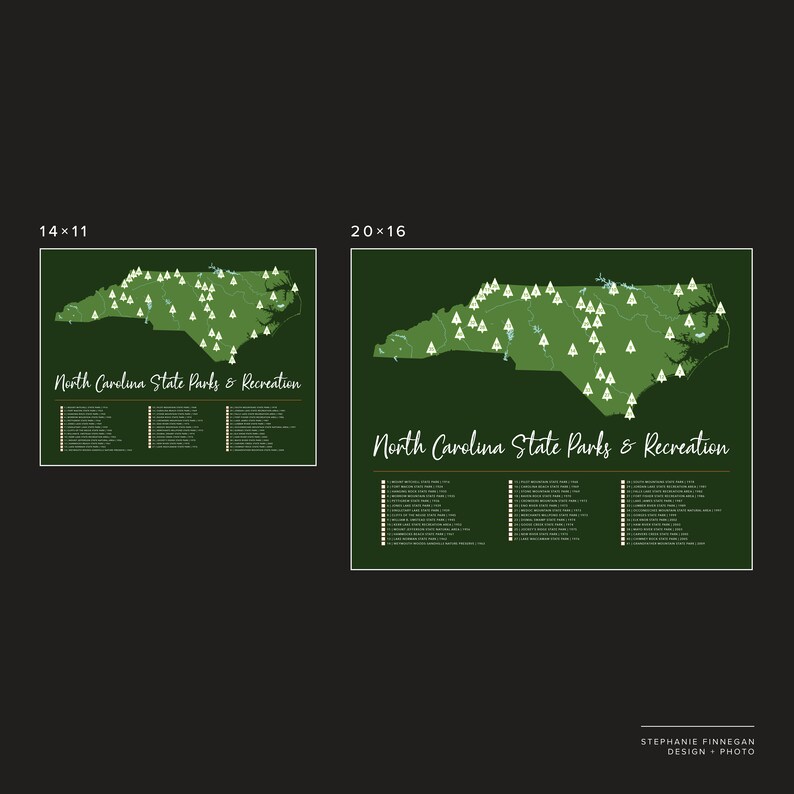 Nc State Parks Map Printable Map North Carolina Parks Etsy Israel