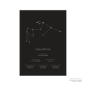 Aquarius Constellation Print | Printable Poster | Constellation Art ...
