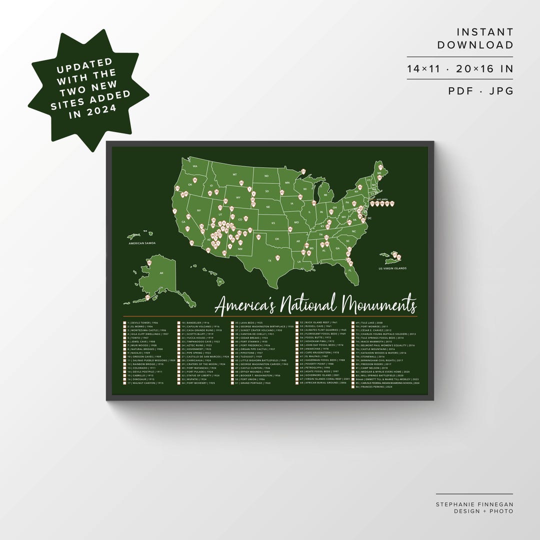National Monuments Map Printable Map US National Monuments Il 1080xN.6644842819 Idku 
