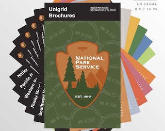 NPS Unigrid Brochure Binder Dividers Set | Printable | US National Parks | Region Dividers | Parks Map