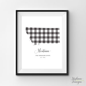 Montana imprimible / Arte imprimible / Gingham / Montana Art / Montana / Arte estatal imprimible / Cartel estatal / Arte de pared imprimible / Impresión estatal
