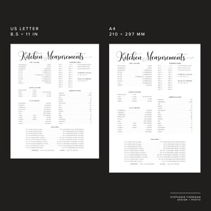 Kitchen Measurements Kitchen Conversions Kitchen Equivalents Cooking Conversions Conversion Chart Kitchen Chart Kitchen Décor image 4