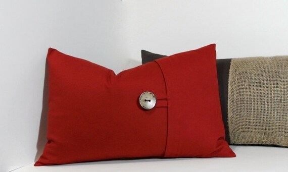 red lumbar pillow